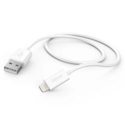 HAMA – Hama Charging/Data USB-A to Lightning Cable, 480Mbps, 1 Metre, White, MFI Certified
