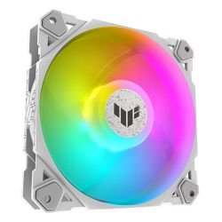 ASUS – Asus TUF Gaming TF120 ARGB 12cm PWM Case Fan, Fluid Dynamic Bearing, Double-layer LED Array, Up to 1900 RPM, White Edition ASUS – Asus TUF Gaming TF120 ARGB 12cm PWM Case Fan, Fluid Dynamic Bearing, Double-layer LED Array, Up to 1900 RPM, White Edition