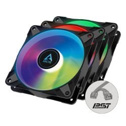 ARCTIC – Arctic 12cm P12 Pressure Optimised PWM PST ARGB Case Fans (3 Pack), Fluid Dynamic, 12 LEDs, 0-2000 RPM, 0dB Mode, Black ARCTIC – Arctic 12cm P12 Pressure Optimised PWM PST ARGB Case Fans (3 Pack), Fluid Dynamic, 12 LEDs, 0-2000 RPM, 0dB Mode, Black
